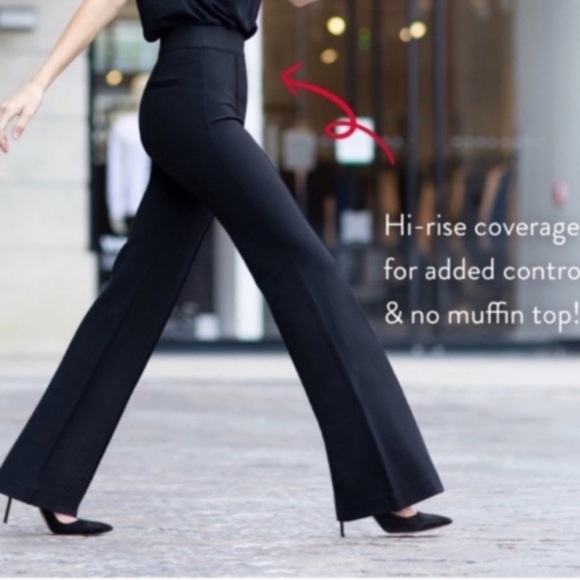 SPANX Smooth Perfect Fit Ponte Flare Pant High Rise Size Small Black - Picture 3 of 16